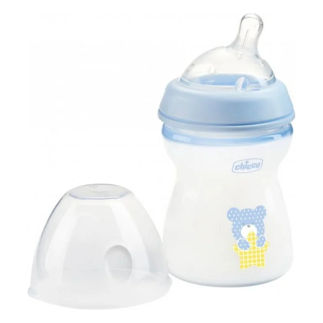 Пляшечка для годування Chicco Natural Feeling Color 250 мл +2 міс Блакитна (81323.20)
