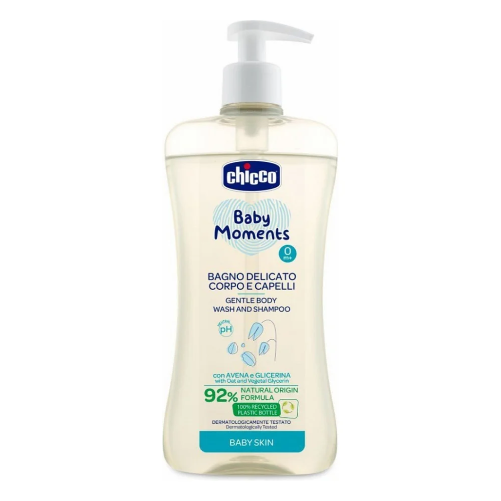 Дитячий шампунь Chicco Baby Moments ніжний шампунь для тіла та волосся 500 мл (10594.00)