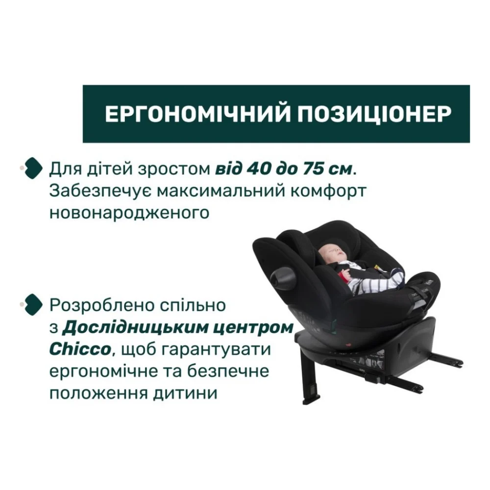 Автокрісло Chicco EverOne i-Size Чорне (8058664181100) (87148.95) — фото 3