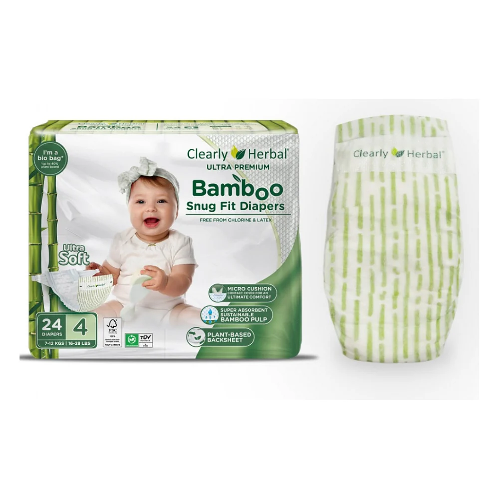 Підгузки Clearly Herbal Bamboo, розмір 4 (7-12 кг), 24 шт (1136)