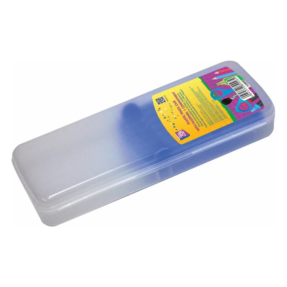 Пенал Cool For School Пластиковий із застібкою Прозорий з синім тримачем 8011 (CF85578)