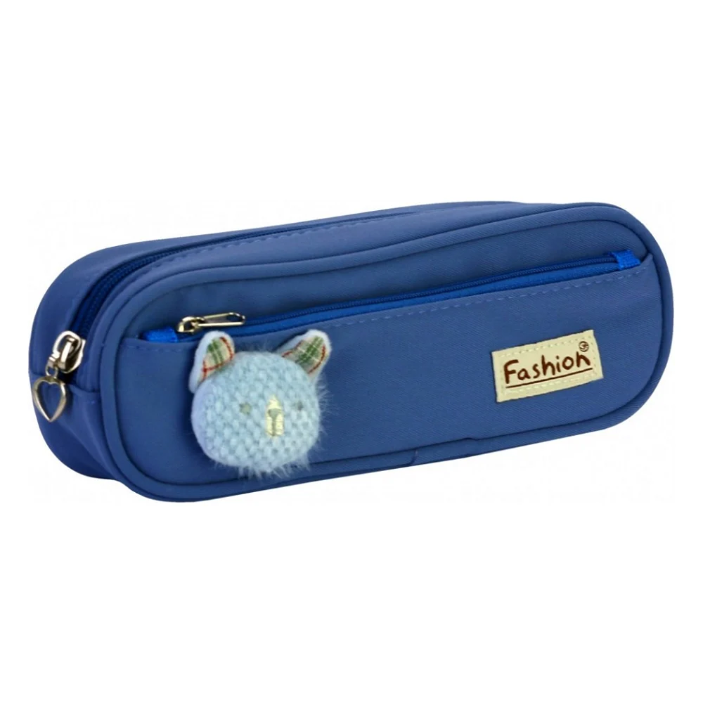 Пенал Cool For School 2 відділення з аплікацією Блакитний (CF6885-dk.blue)