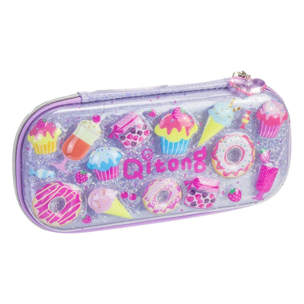 Пенал Cool For School блискучий 1 відділення з органайзером фіолетовий (QT-5780-Purple)