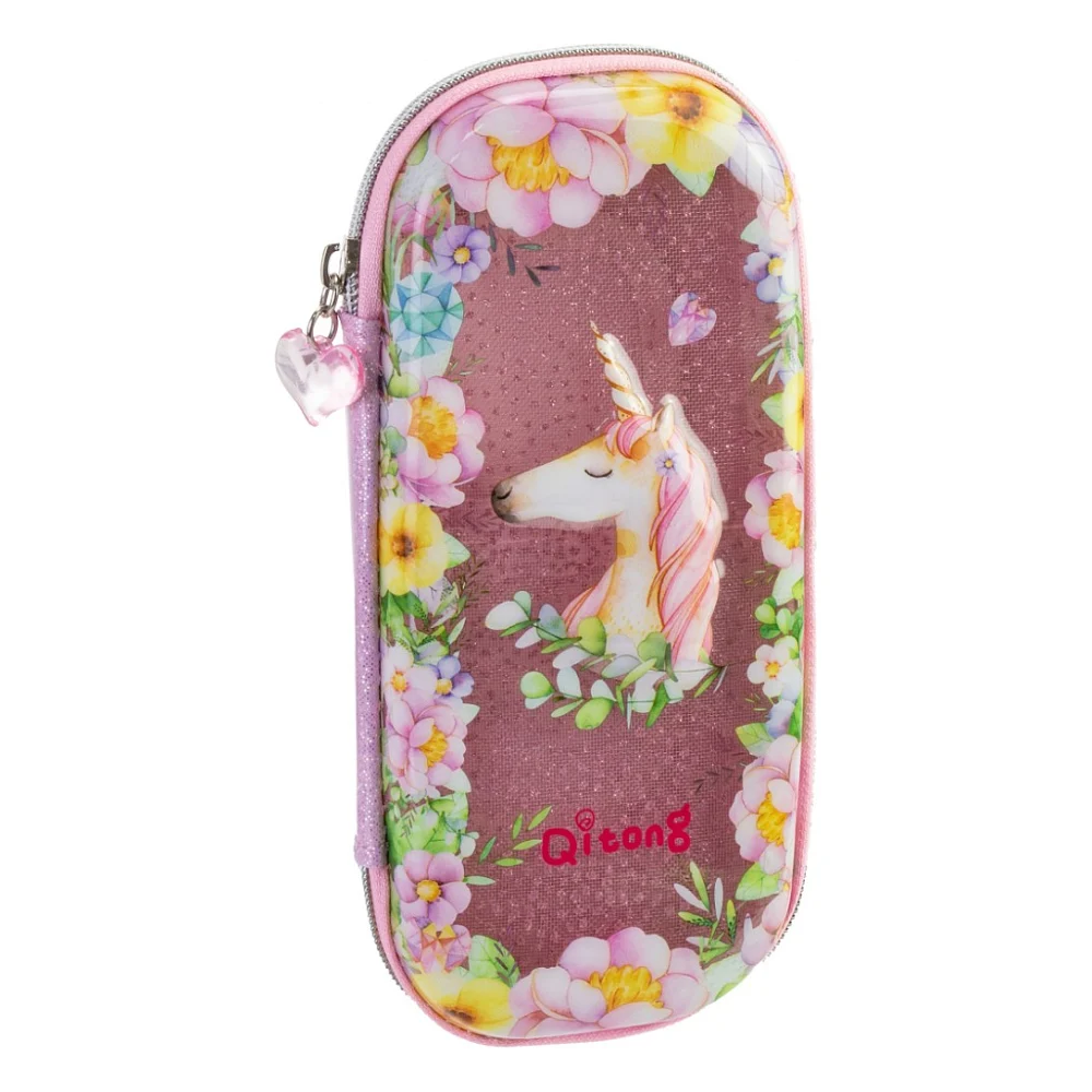 Пенал Cool For School з віконцем 1 відділення з органайзером рожевий (QT-5751-Pink)