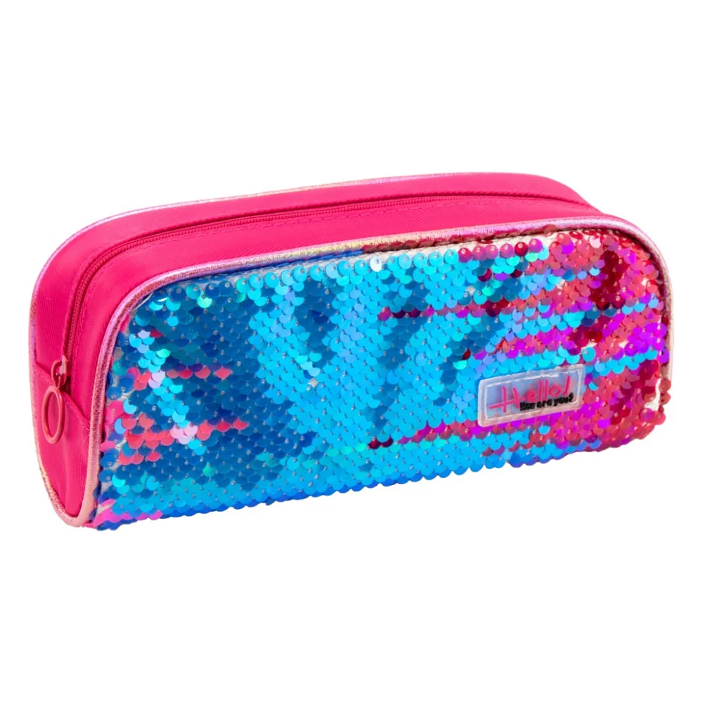 Пенал Cool For School з паєтками 1 відділення Рожевий (6571-pink)