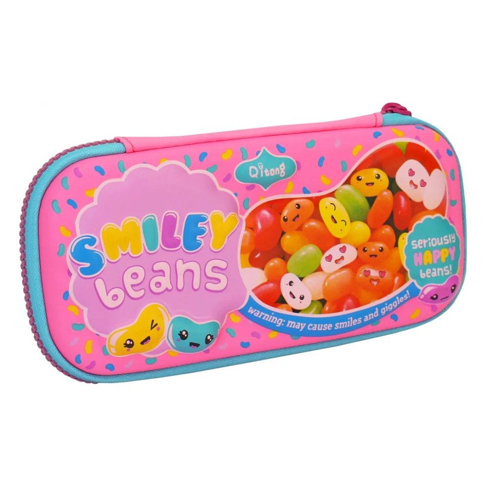 Пенал Cool For School з тисненням 1 відділення Фуксія (QT-5616-Rosered)