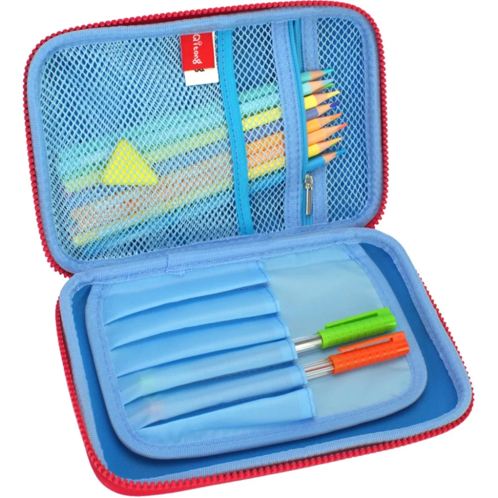 Пенал Cool For School з тисненням 1 відділення Блакитний (QT-5638-Blue) — фото 2