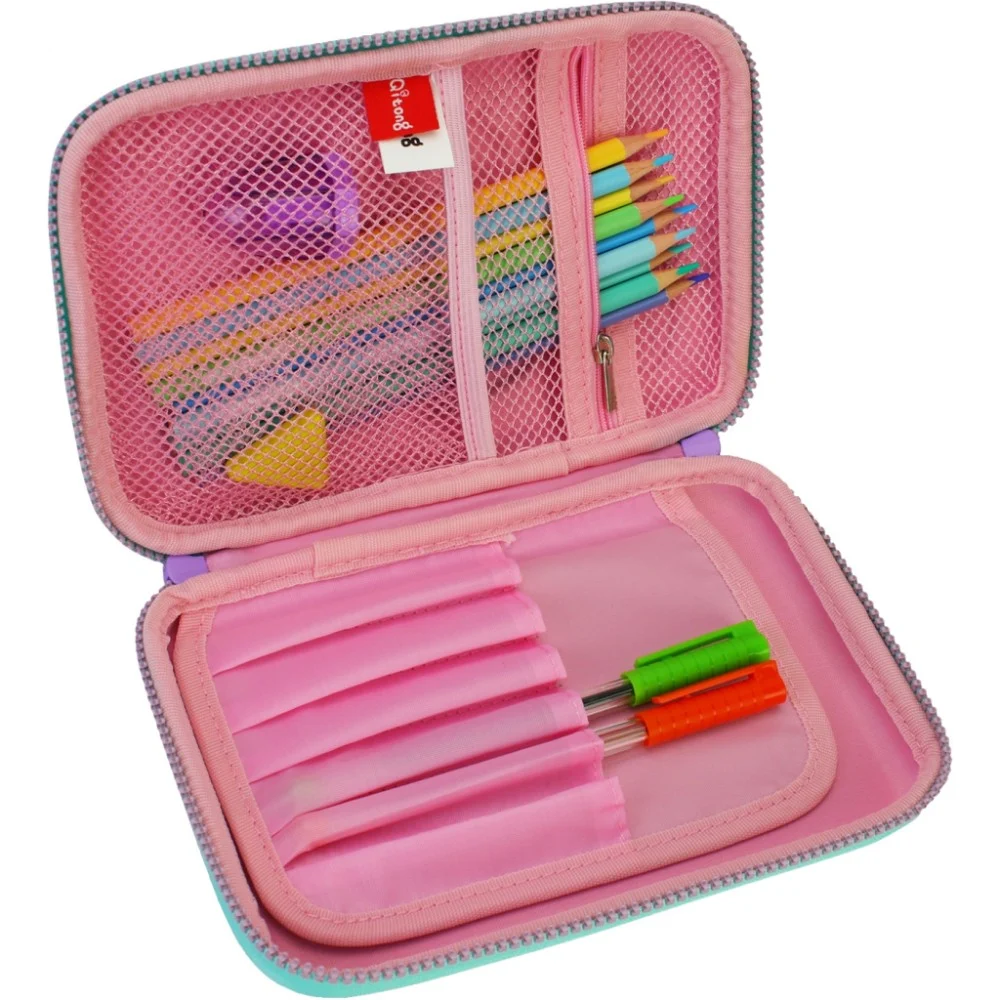 Пенал Cool For School з тисненням 1 відділення Фіолетовий (QT-5632-Purple) — фото 2