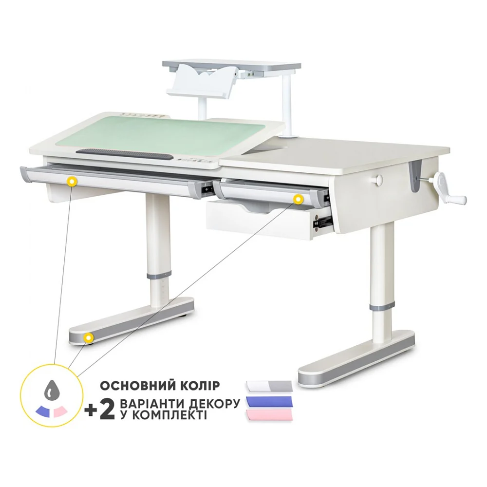 Парта зі стільцем Evo-kids Montreal 2 WG з полицею S-50 (BD-670-2 WG + S 50 WG)