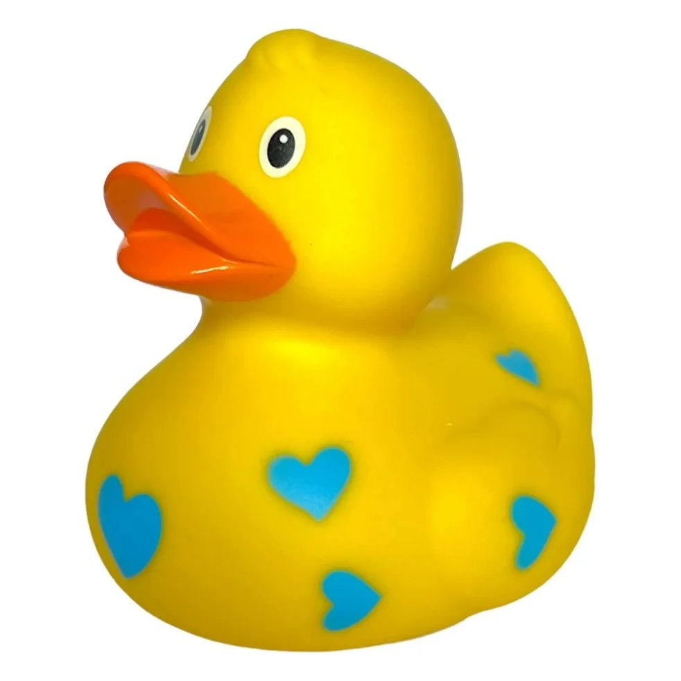 Іграшка для ванної Funny Ducks Качка Жовта у блакитних сердечках (0905)