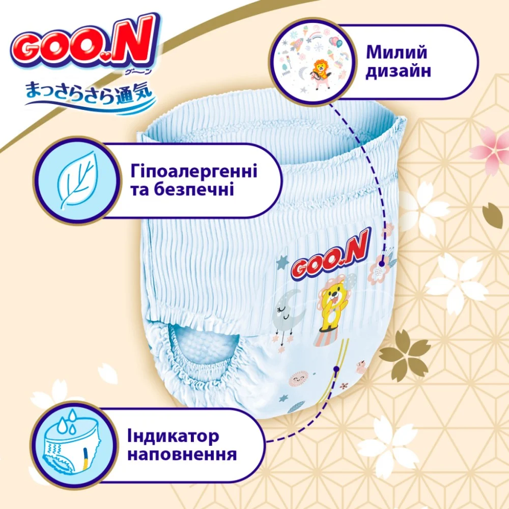 Підгузки GOO.N Premium Soft Трусики 7-12 кг Розмір 3 M 50 шт (F1010101-156) — фото 5