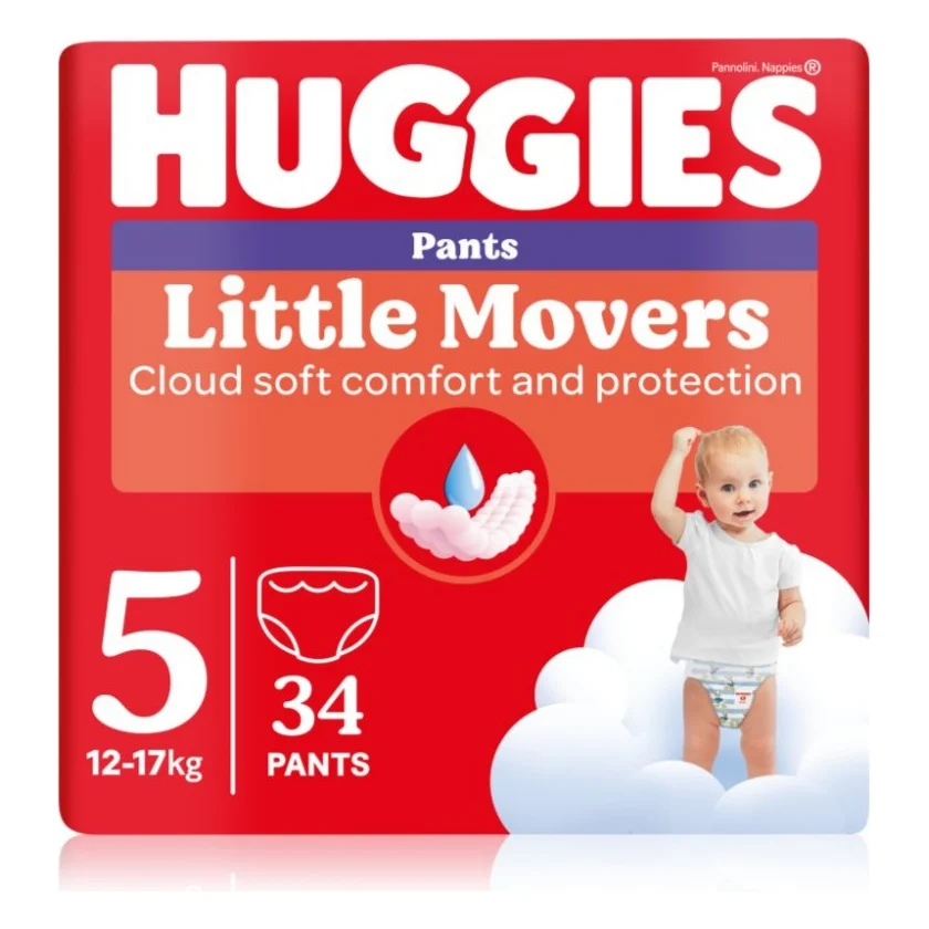Підгузки Huggies Little Movers/Pants 5 (12-17 кг) для хлопчиків 34 шт (5029053564289)
