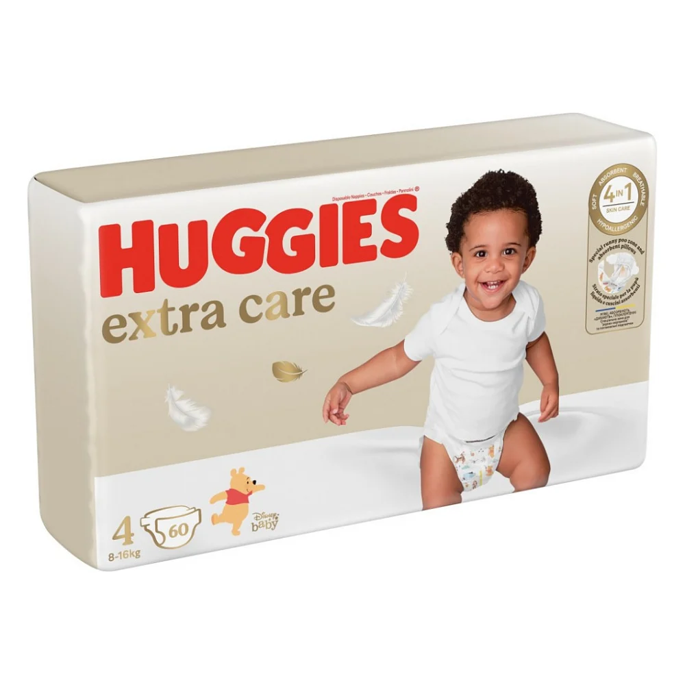 Підгузки Huggies Extra Care 4 (8-16 кг) 60 шт (5029053578118) — фото 2