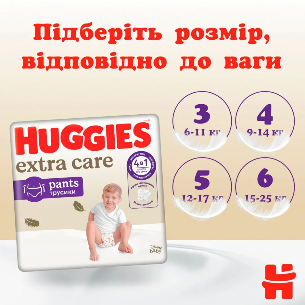 Підгузки Huggies Extra Care Розмір 5 (12-17кг) Pants Box 68 шт (5029053582412) — фото 10