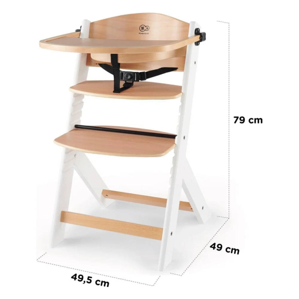 Стілець для годування Kinderkraft Enock Gray Wood (5902533915095) — фото 6