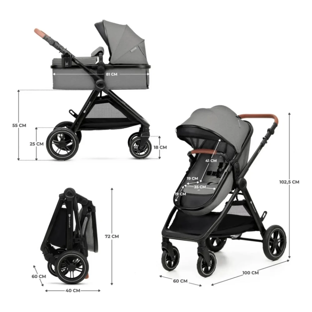 Коляска Kinderkraft 2 в 1 Esme Grey (KSESME00GRY2000) (5902533929658) — фото 2
