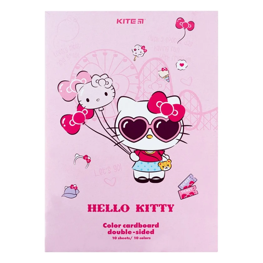 Кольоровий картон Kite А4 двосторонній Hello Kitty 10 аркушів (HK24-255)