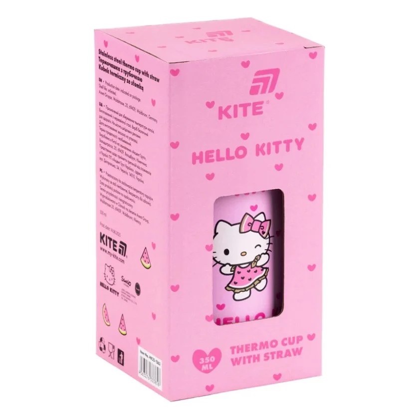 Поїльник-непроливайка Kite Hello Kitty термочашка з трубочкою, 350 мл (HK25-1263) — фото 3