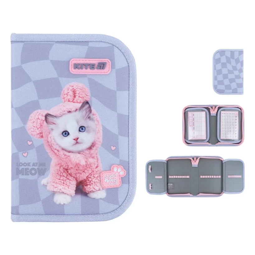 Пенал Kite Studio Pets 622, без наповнення, 1 відділення, 2 відвороти (SP26-622)