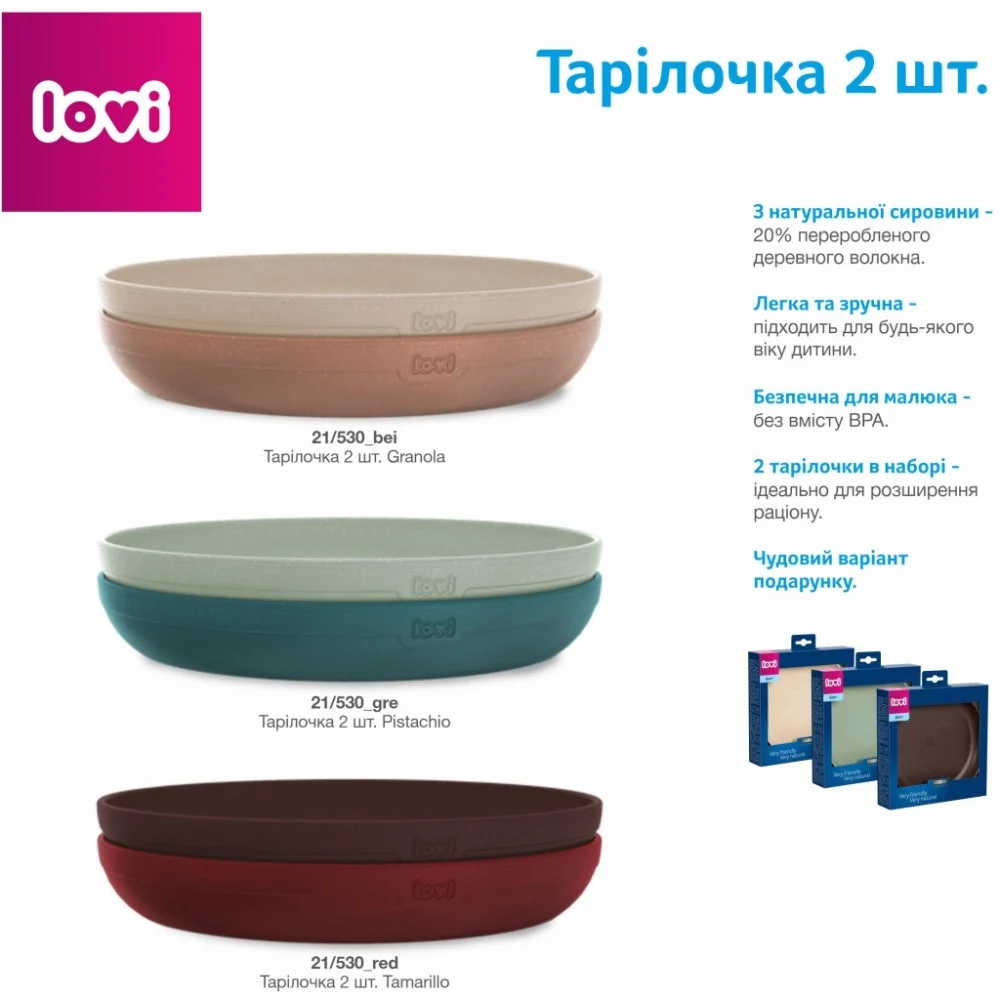 Тарілка дитяча Lovi Tamarillo Бордові 2 шт (21/530_red) — фото 8