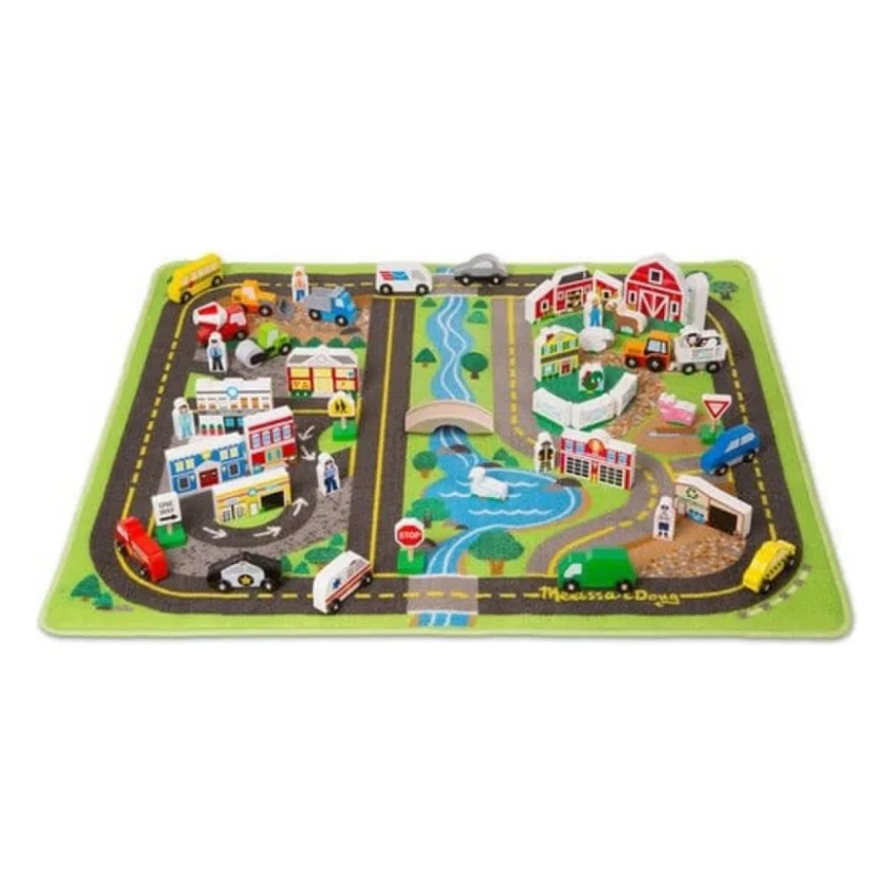 Дитячий килимок Melissa&Doug Дорожній килимок / дерев'яні іграшки (MD5195)