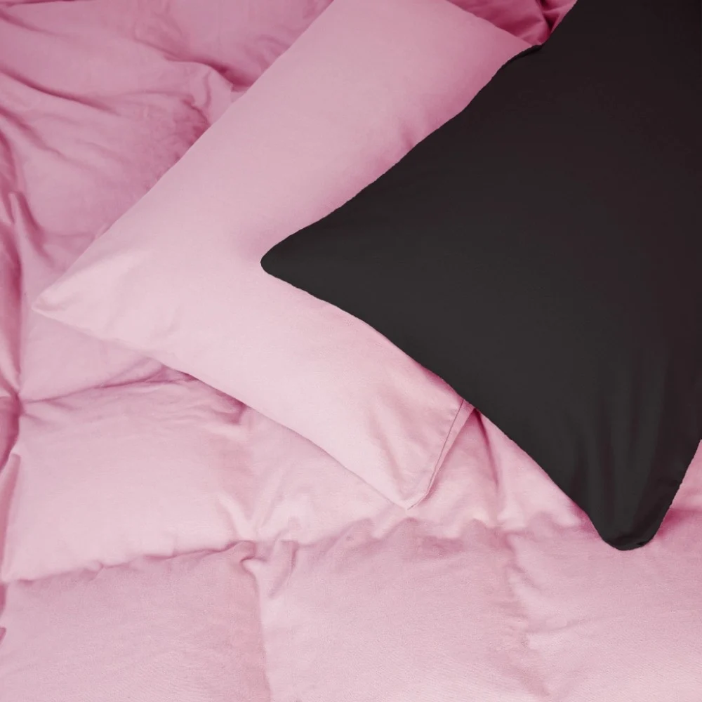 Постільна білизна MirSon 002-008 Black/Pink Фланель 2 x 160 x 220 Сімейний Євро (2200009661884)