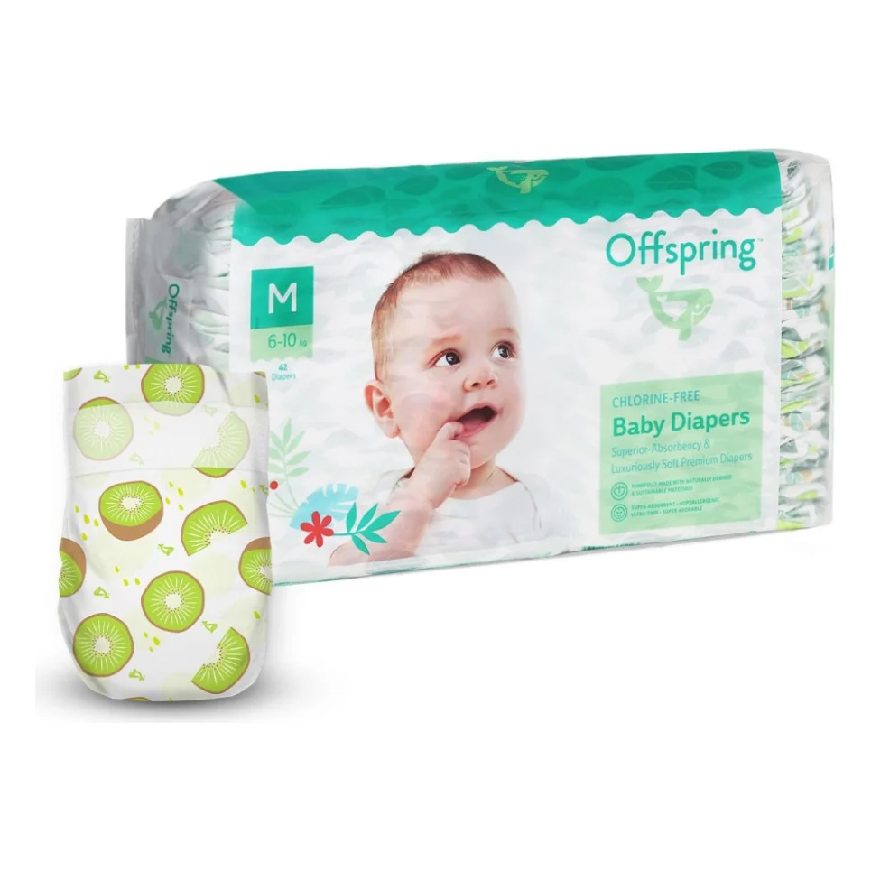 Підгузки Offspring Hairykiwi розмір M 6-10 кг 42 шт (DP-OI-FAT-M42P-HKW)