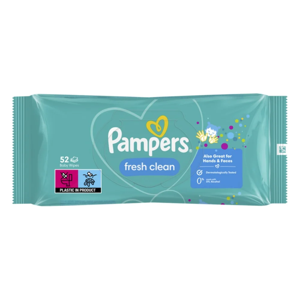 Дитячі вологі серветки Pampers Fresh Clean 52 шт (8001841041360) — фото 2