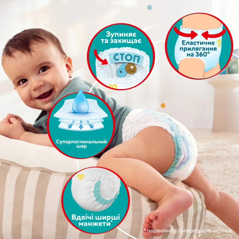 Підгузки Pampers трусики Pants Junior Розмір 5 (11-17 кг) 28 шт (8006540069714) — фото 4