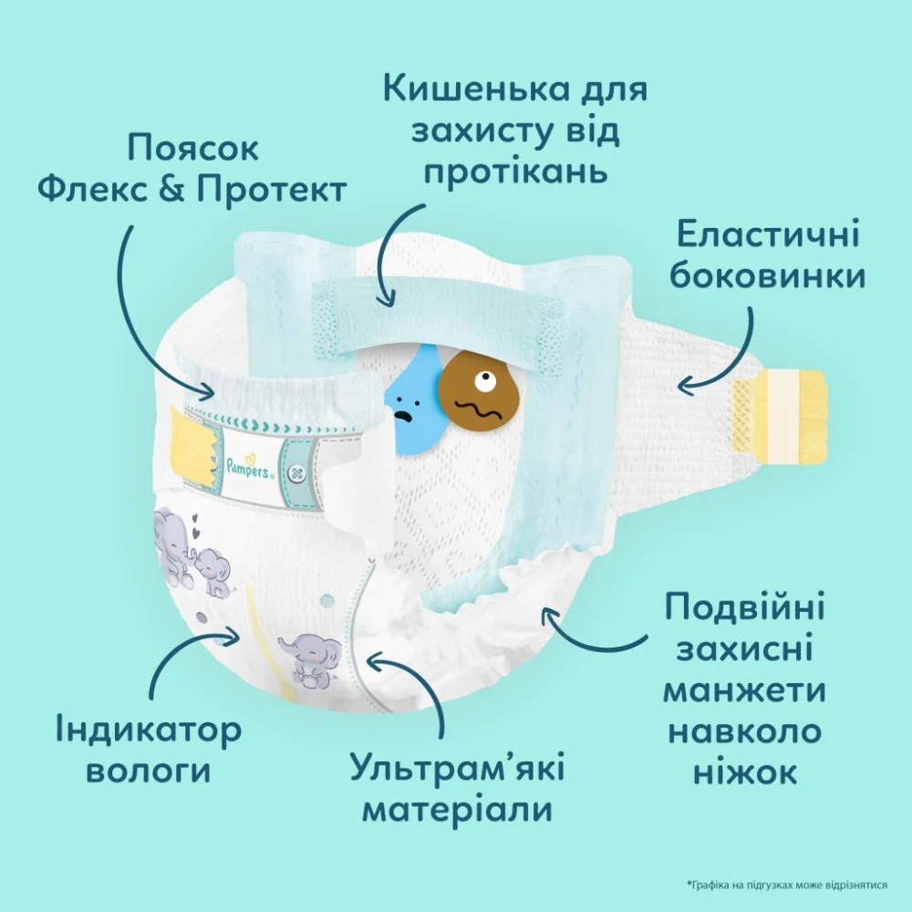 Підгузки Pampers Premium Care Розмір 7 15+ кг 64 шт (8006530260145) — фото 4