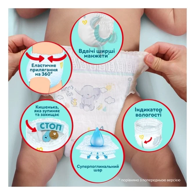 Підгузки Pampers Premium Care Pants Junior Розмір 5 (12-17 кг) 102 шт (8700216829380) — фото 5