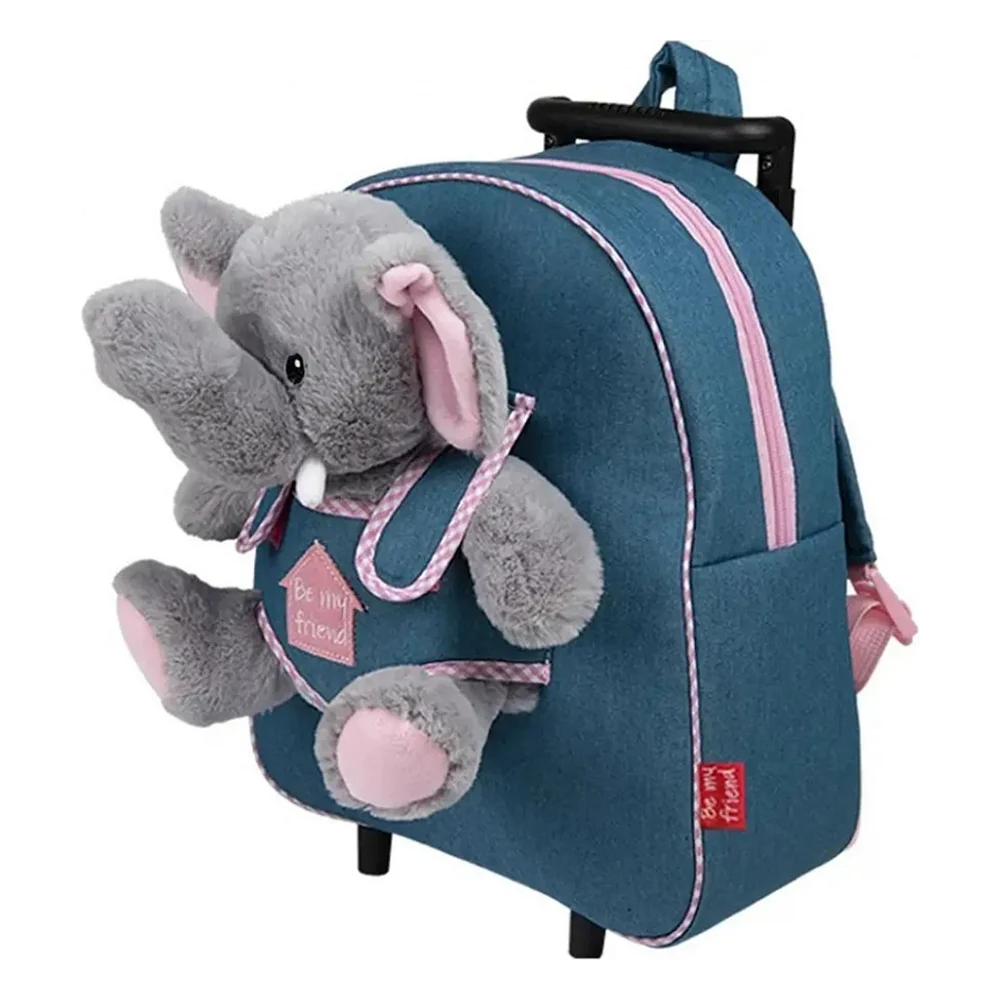 Рюкзак дитячий Perletti Toys Allie Elephant з м''якою іграшкою на колесах, джинсовий (P13033) — фото 2