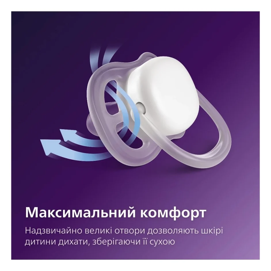 Пустушка Philips AVENT Ultra Air, 6-18 міс., нейтральна, день/н (SCF087/18) — фото 2
