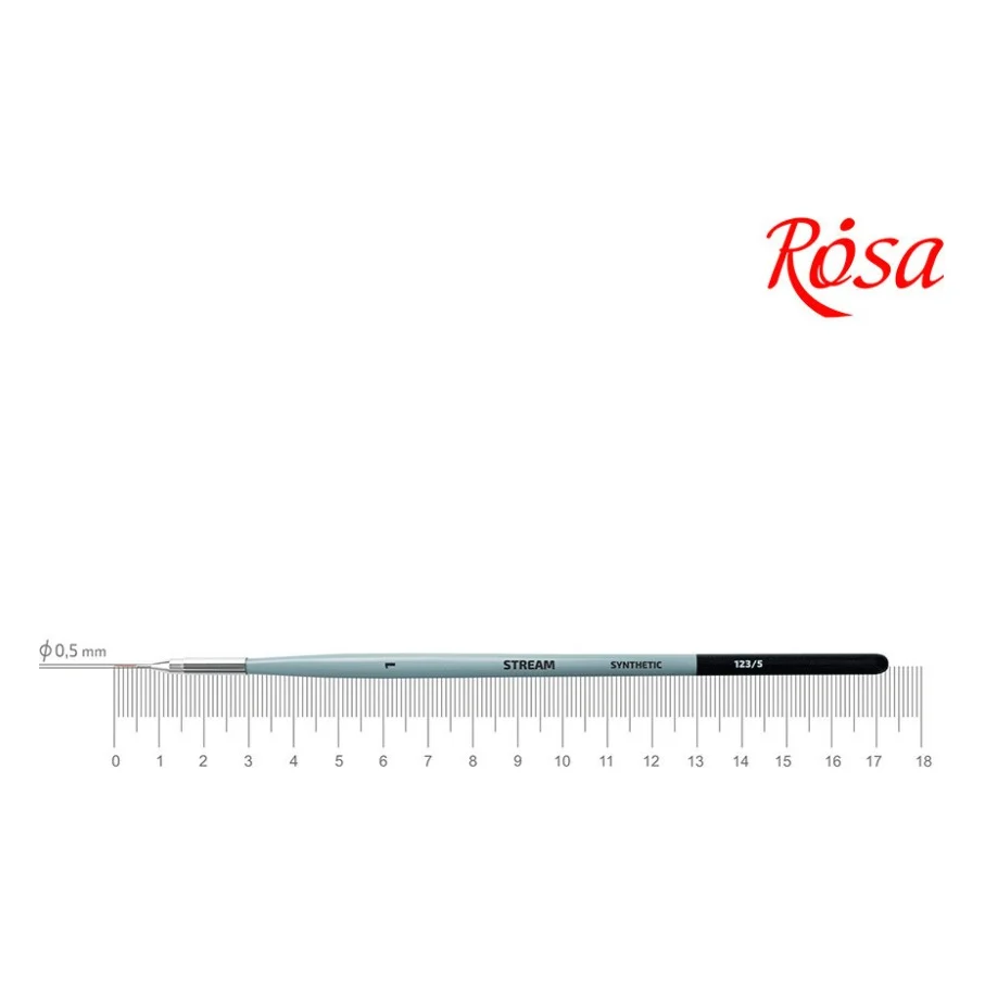 Пензлик для малювання Rosa Синтетика кругла, лайнер, STREAM 123/5, № 1 (4823098517108)