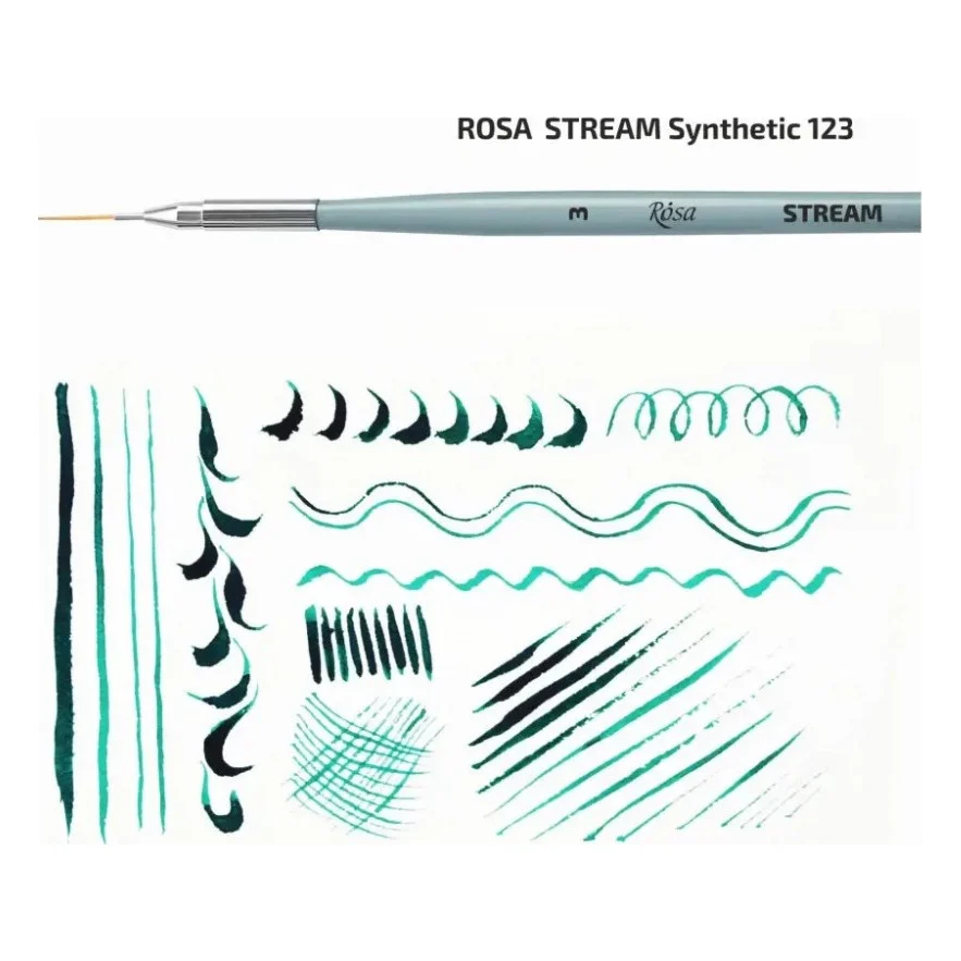 Пензлик для малювання Rosa Синтетика кругла, лайнер, STREAM 123/7, № 2 (4823098516989) — фото 3