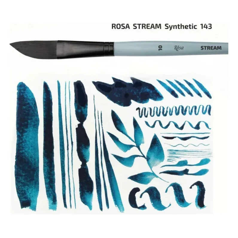 Пензлик для малювання Rosa Синтетика саблевидна плоска, даггер, STREAM 143, № 6 (4823098517276) — фото 4