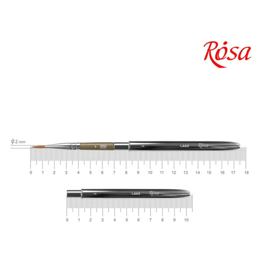 Пензлик для малювання Rosa Мікс соболь/синтетика круглий, TRAVEL BRUSH, LAKE 178, № 6 (4823098516774)