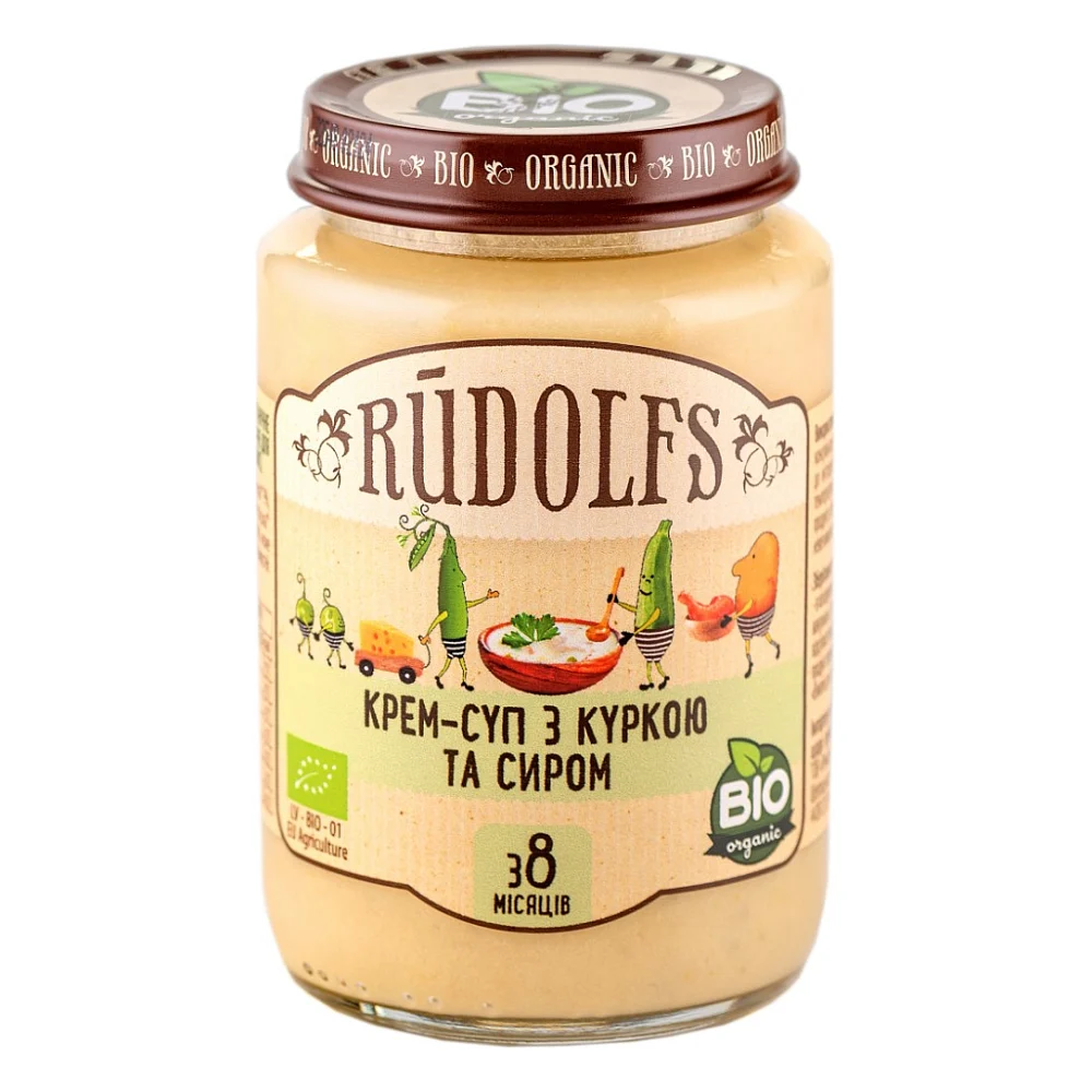 Дитяче пюре Rudolfs Крем-суп з куркою і сиром 190 г (4751017940976)