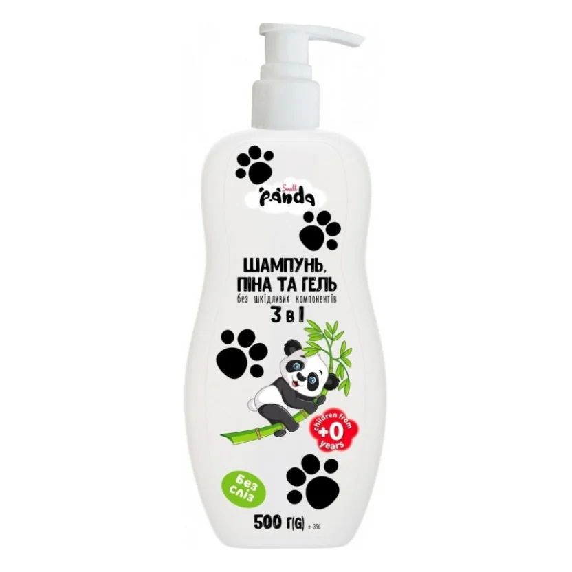 Дитячий шампунь Small Panda гель, піна, Без сліз 0+ 500 мл (4820217133041)