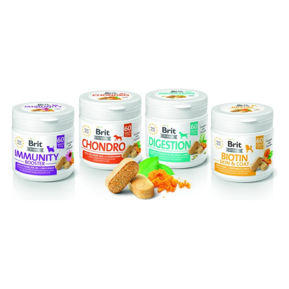 Вітаміни для собак Brit Vitamins Biotin Skin & Coat Care для шкіри та шерсті 60 таблеток (8595602571642) — фото 3