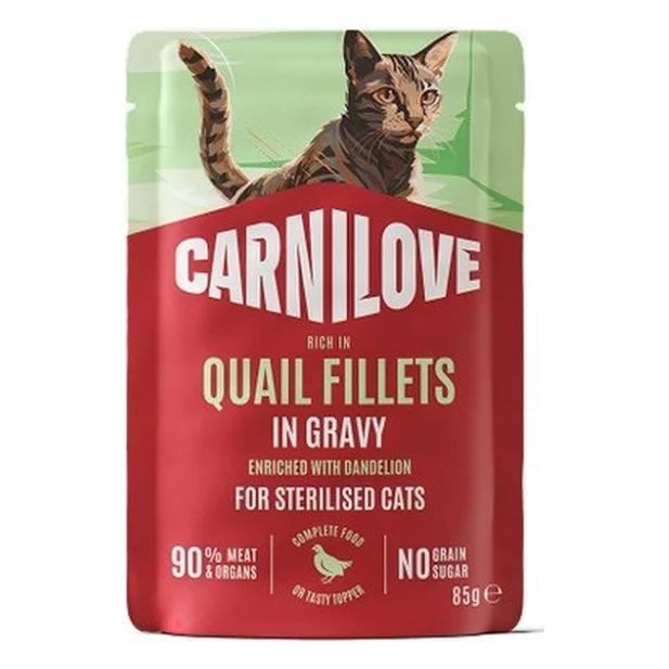 Вологий корм для кішок Carnilove Gravy Quail with Dandelion Sterilised 85 г (8595602584642)