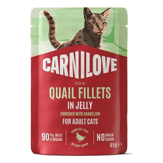 Вологий корм для кішок Carnilove Jelly Quail with Dandelion 85 г (8595602584710)
