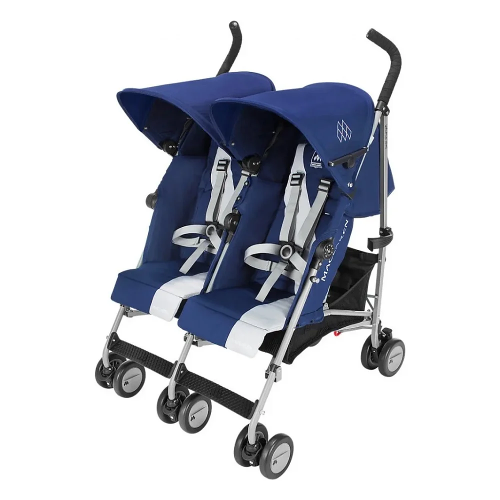 Коляска Maclaren Twin Triumph для двійні Blue/Silver (WM1Y120042)
