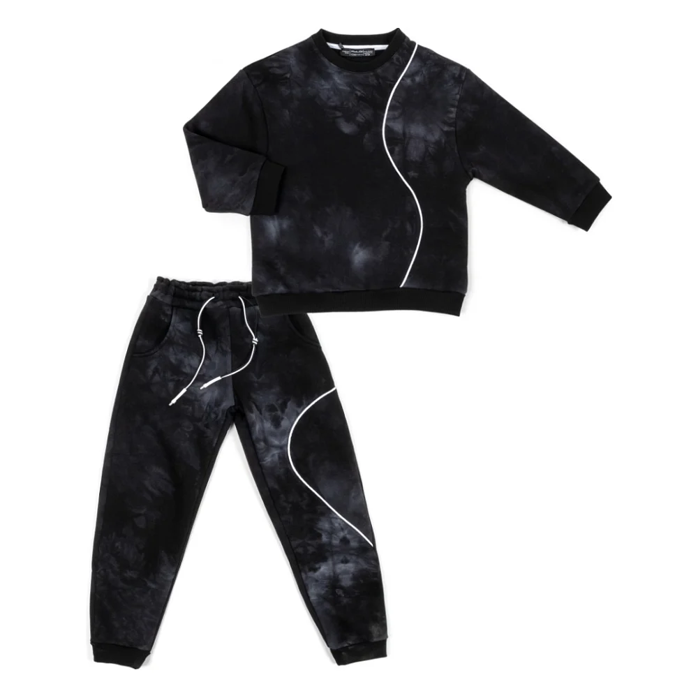 Спортивний костюм дитячий A-Yugi флісовий (7294-03-146G-black)