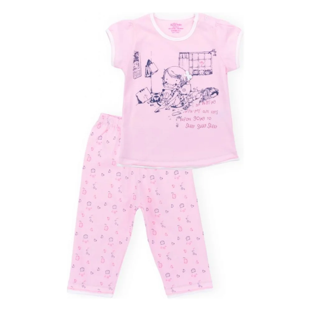 Піжама дитяча Aziz з дівчинкою і котиками (9136-05G-pink)