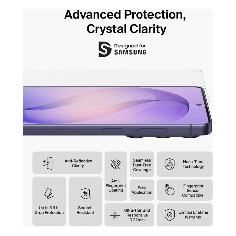 Скло захисне Belkin Titan EcoGuard Samsung Galaxy S26 Ultra (OVB080HQ) — фото 8