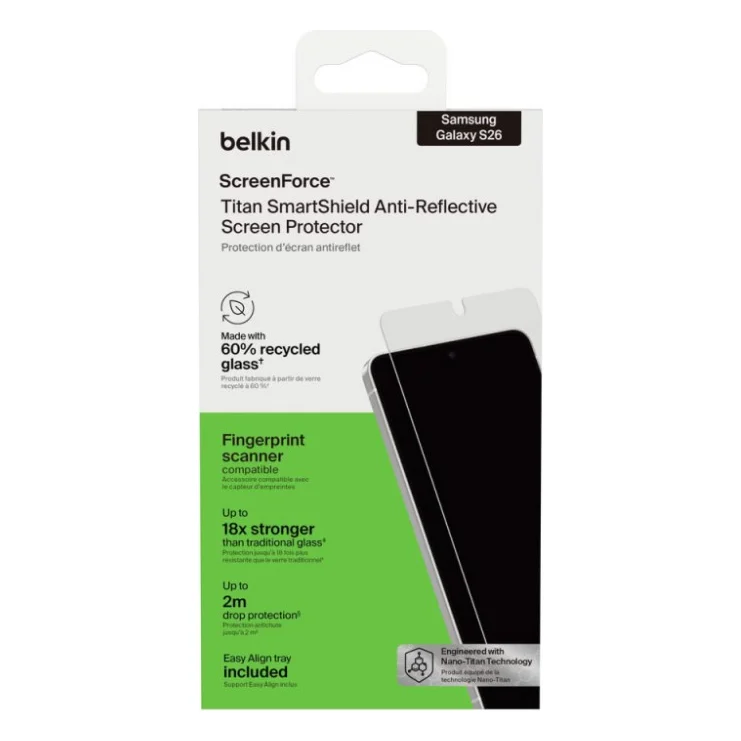 Скло захисне Belkin Titan SmartShield Samsung Galaxy S26 (OVB072HQ) — фото 8