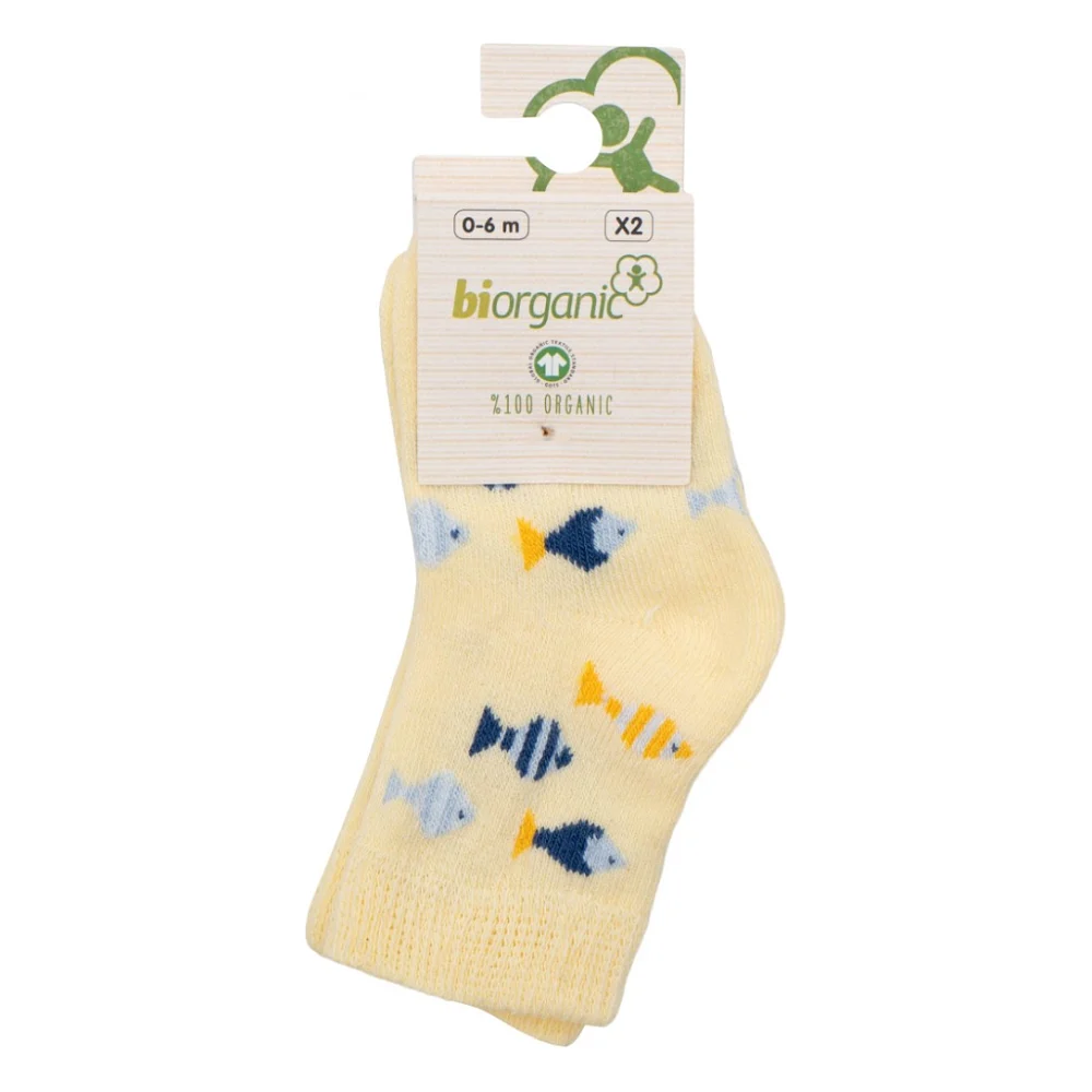 Шкарпетки дитячі Bibaby з рибками (68377-0-6-yellow)