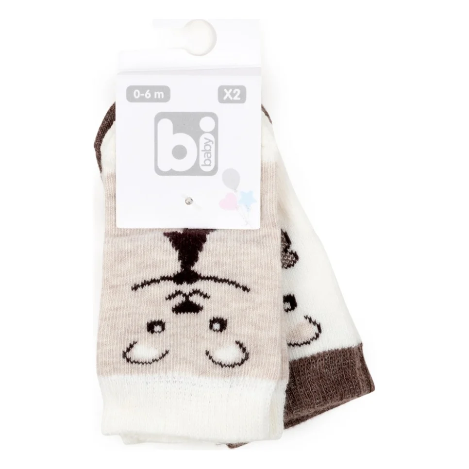 Шкарпетки дитячі Bibaby набір з ведмедиком (68168-0-6-beige)