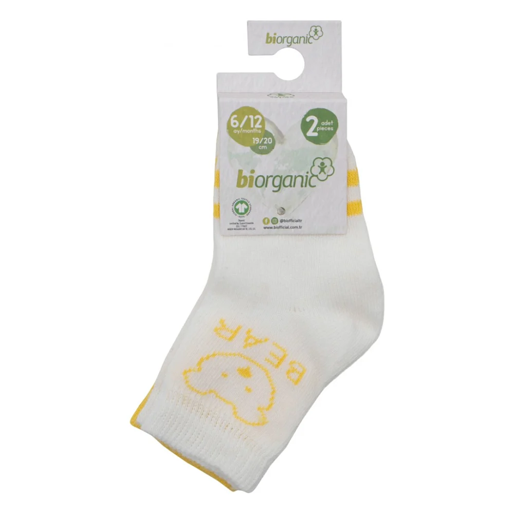 Шкарпетки дитячі Bibaby з ведмедиком (68412-6-12-creamyellow)